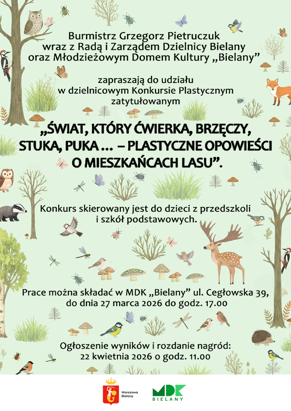 plakat konkursowy, kolor zielony